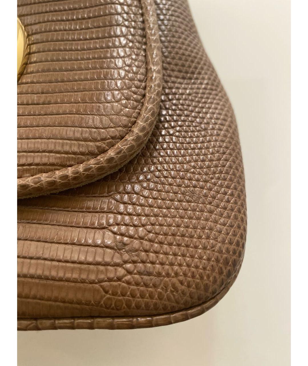 GUCCI Бежевая сумка через плечо из экзотической кожи, фото 3