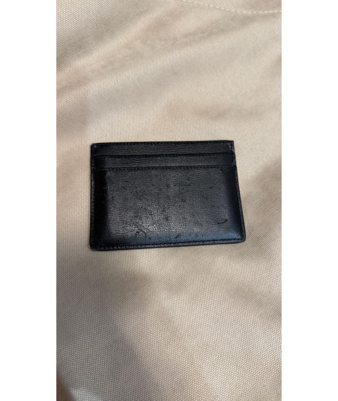 SAINT LAURENT Черный кожаный кардхолдер, фото 2