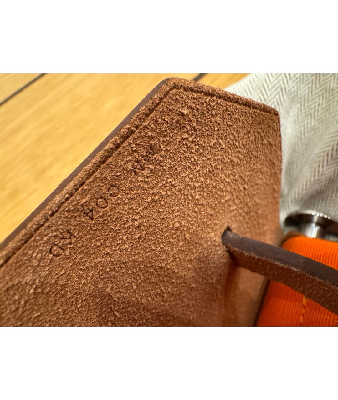 HERMES Оранжевая тканевая сумка через плечо, фото 5