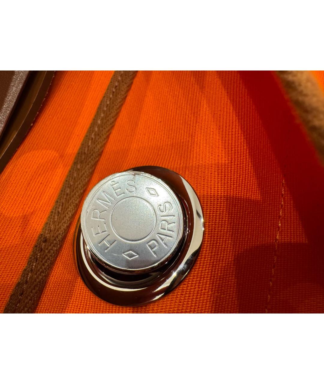 HERMES Оранжевая тканевая сумка через плечо, фото 3