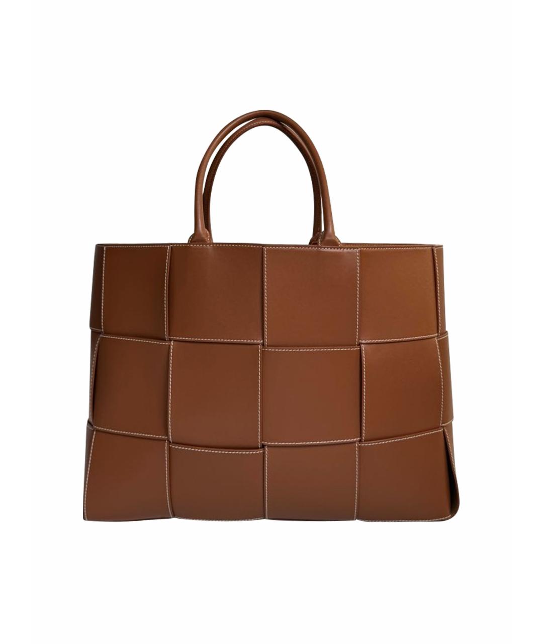 BOTTEGA VENETA Коричневая кожаная сумка тоут, фото 9