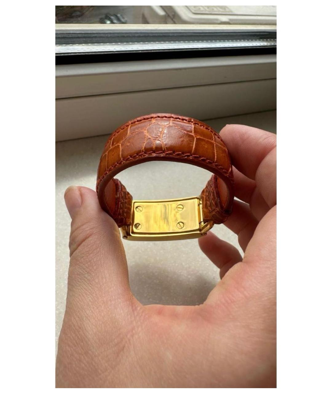 PRADA Оранжевый кожаный браслет, фото 4