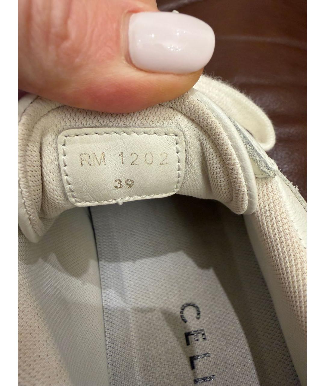 CELINE Белые кожаные кеды, фото 5