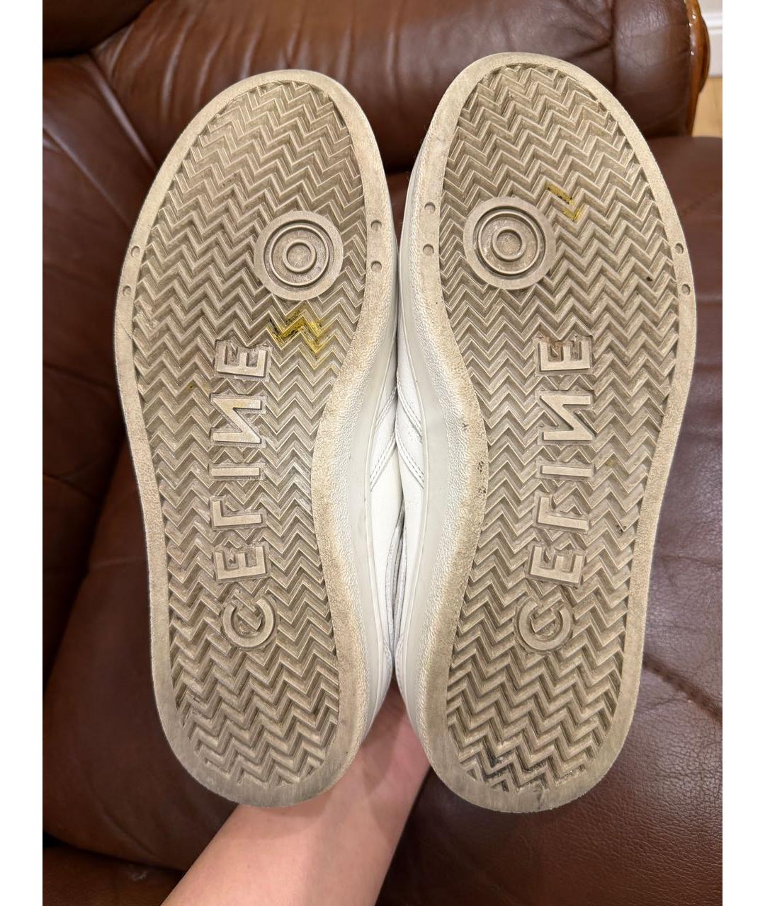 CELINE Белые кожаные кеды, фото 6