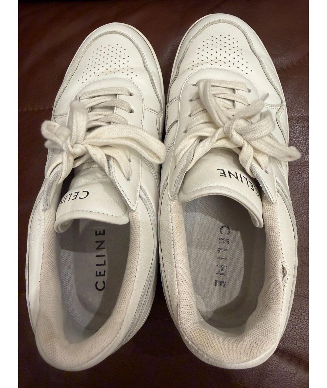 CELINE Белые кожаные кеды, фото 3