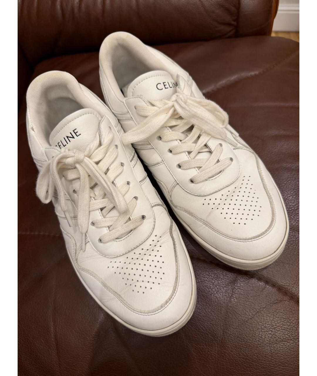 CELINE Белые кожаные кеды, фото 2
