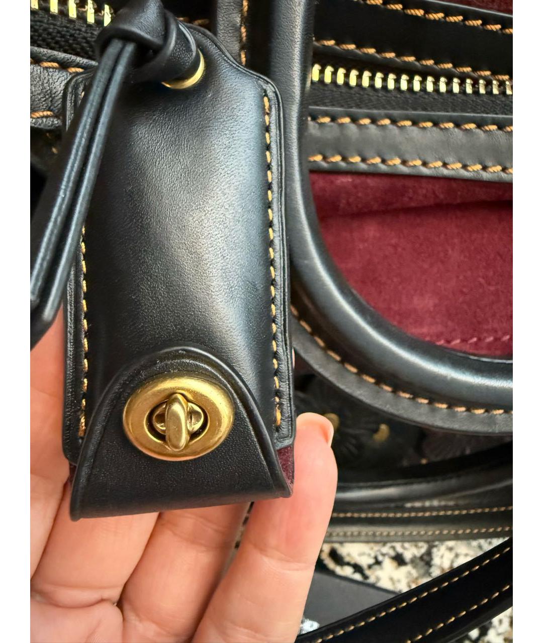 COACH Коричневая кожаная сумка через плечо, фото 5