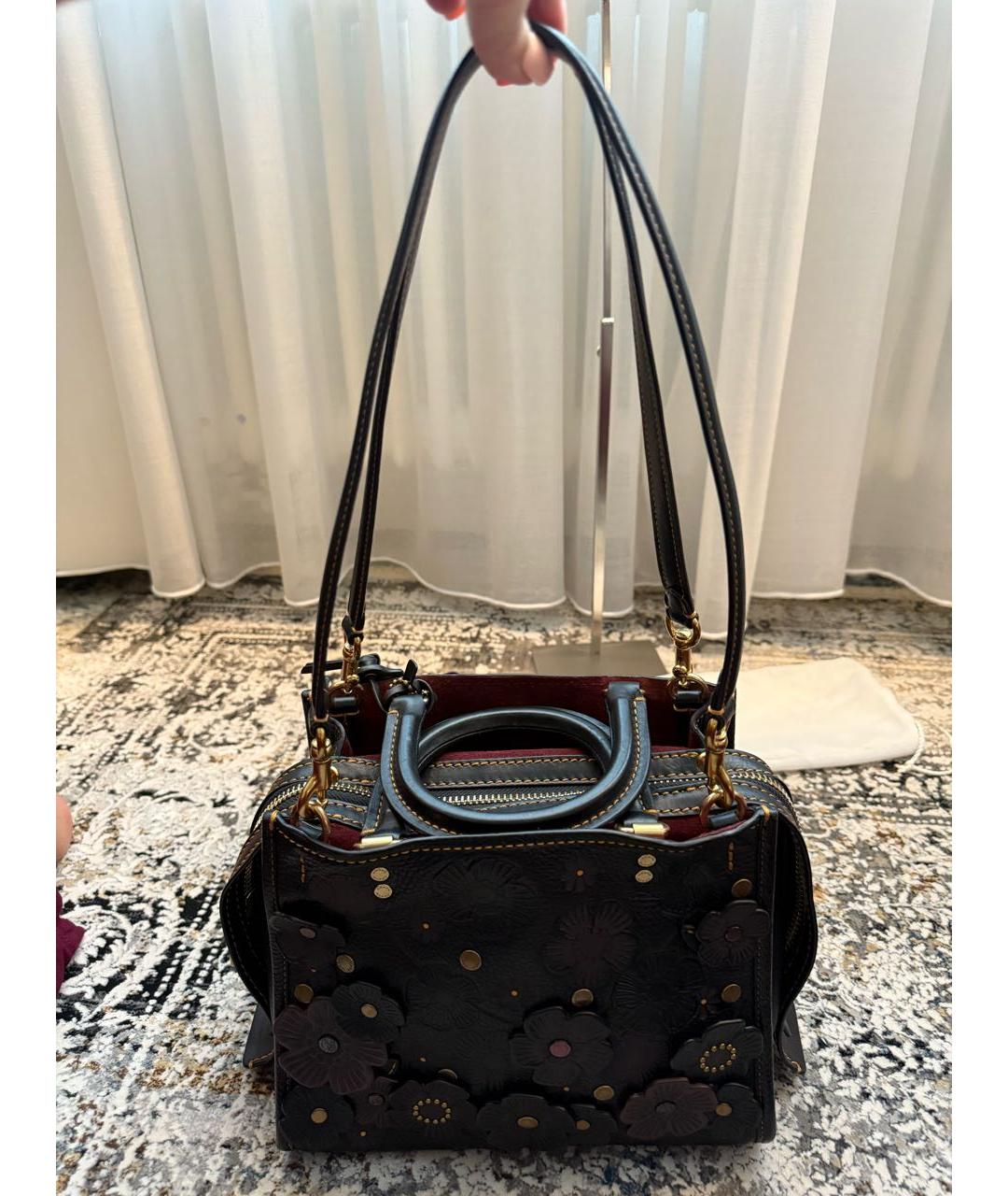 COACH Коричневая кожаная сумка через плечо, фото 2