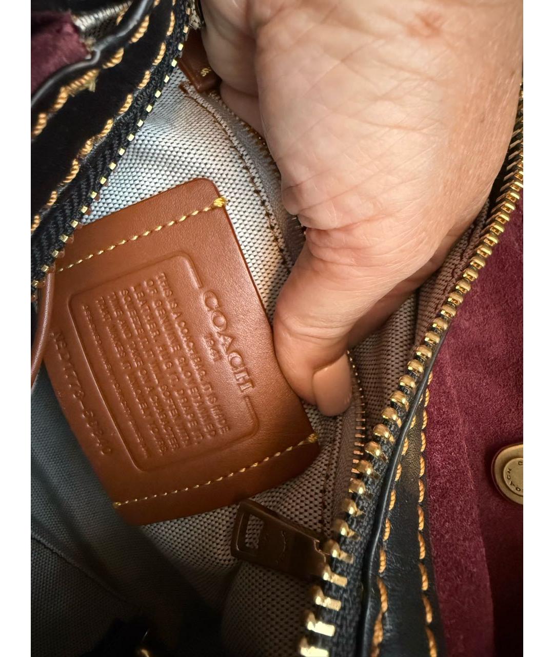 COACH Коричневая кожаная сумка через плечо, фото 6