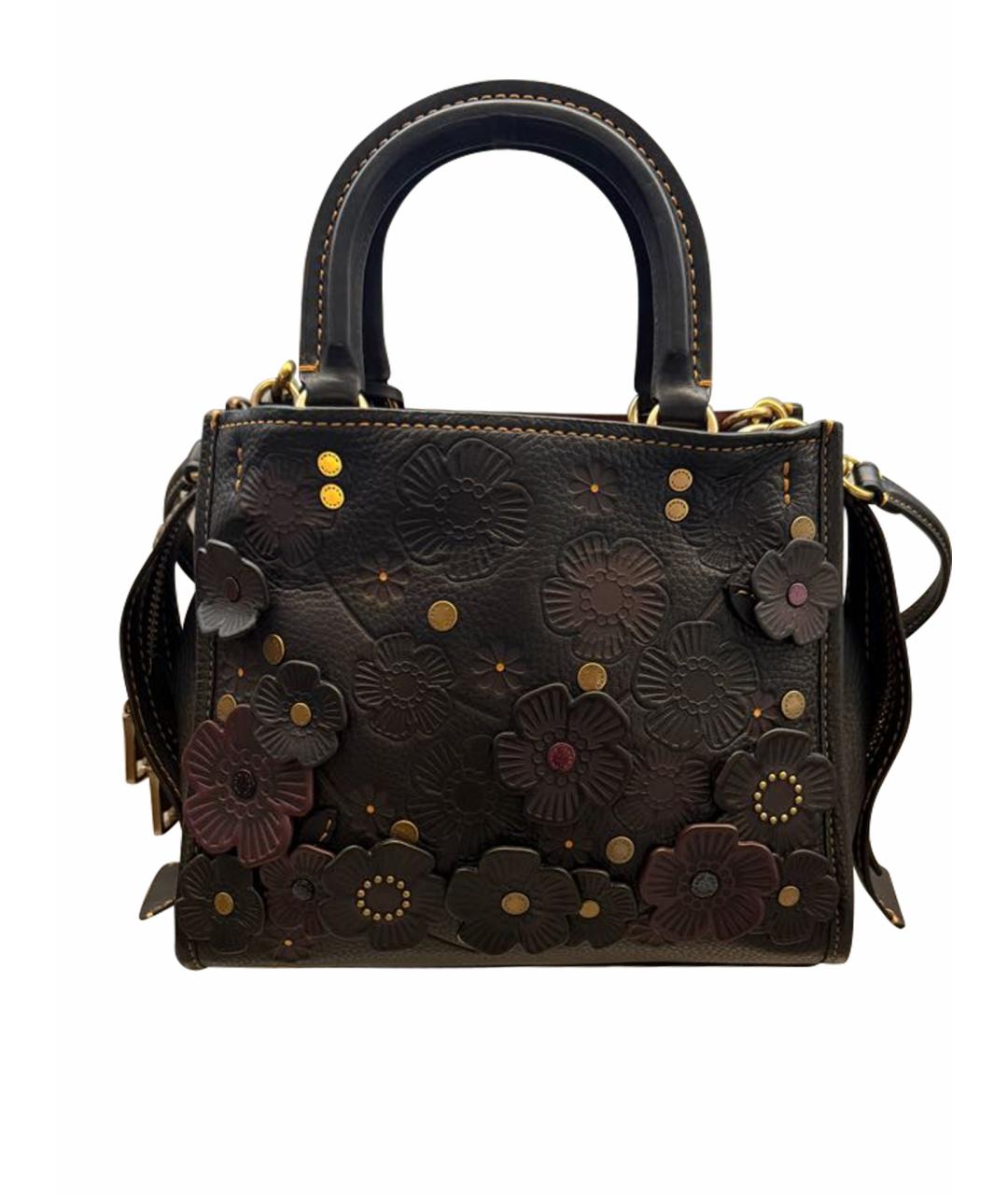 COACH Коричневая кожаная сумка через плечо, фото 1