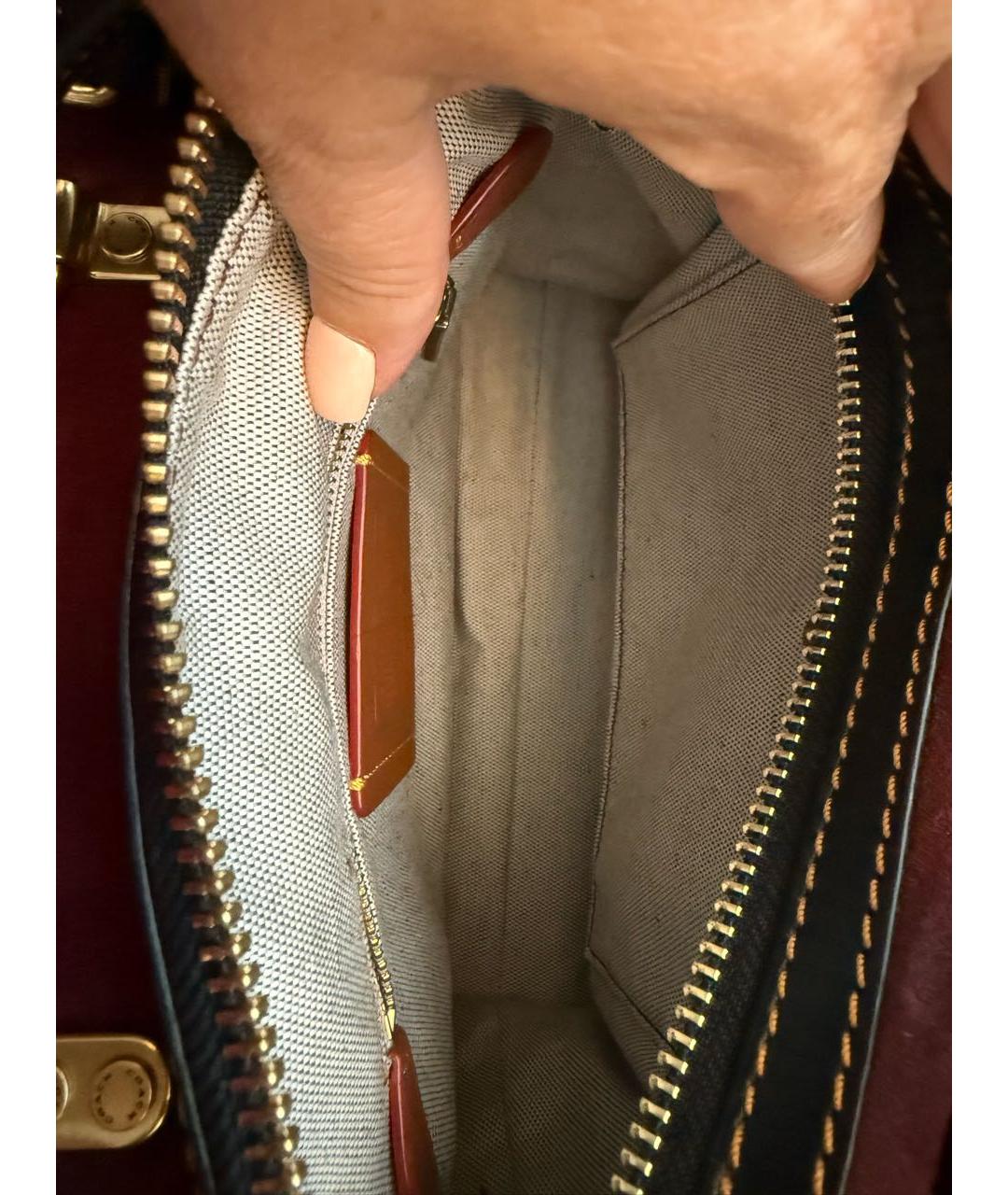 COACH Коричневая кожаная сумка через плечо, фото 8