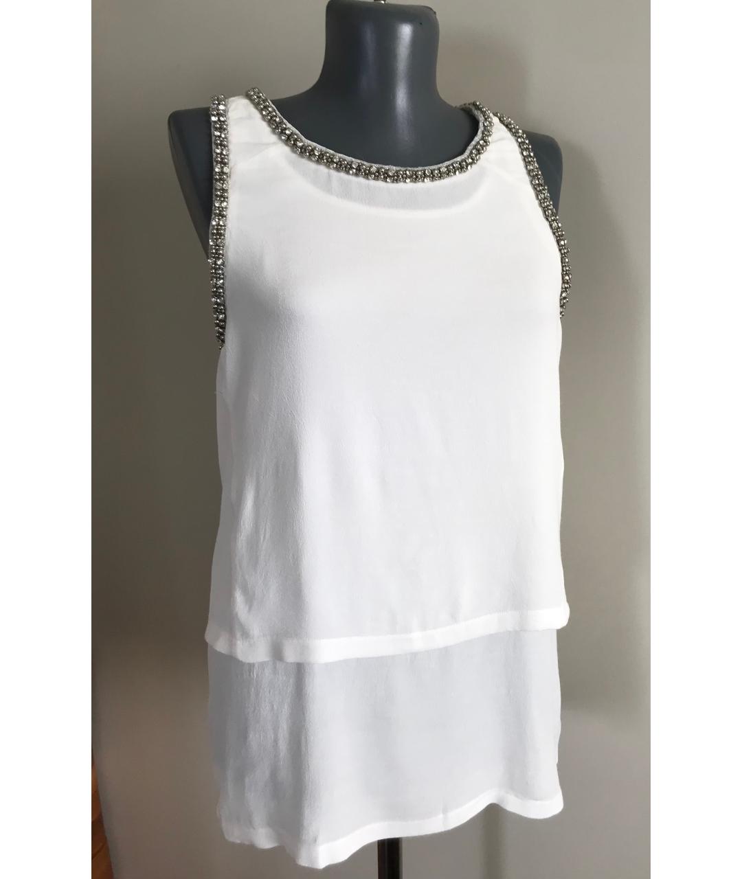 MAJE Белая вискозная майка, фото 10