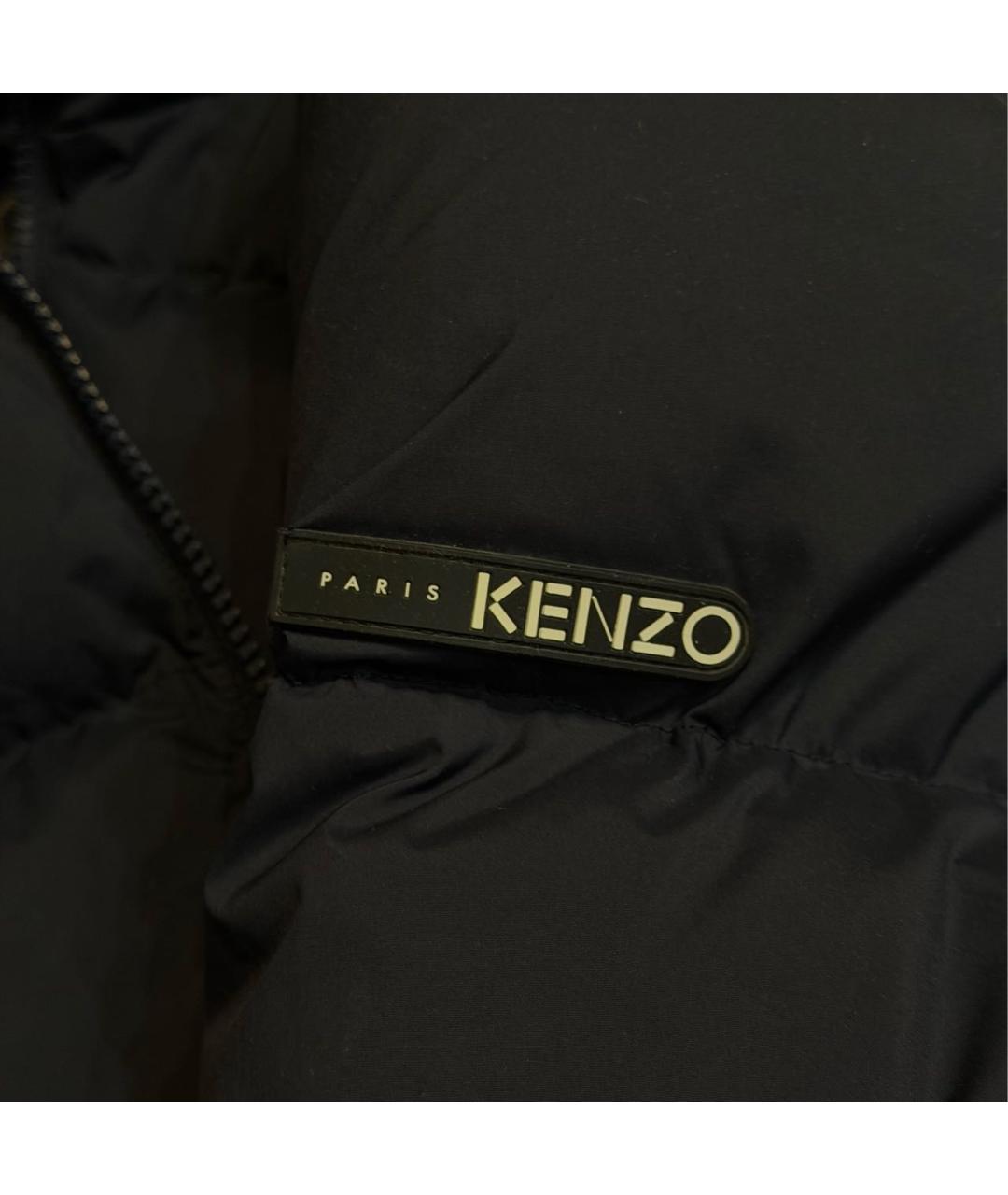 KENZO Темно-синий полиэстеровый пуховик, фото 4