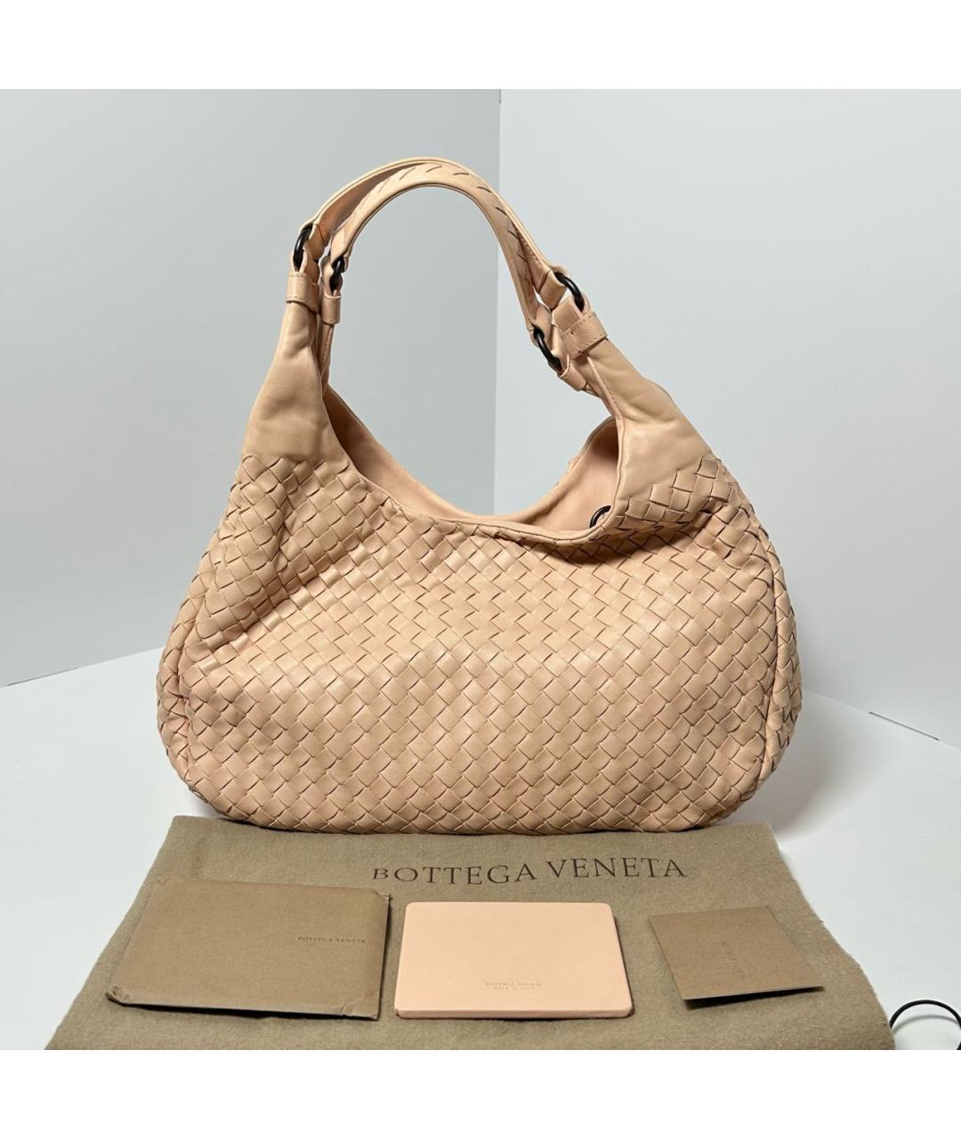 BOTTEGA VENETA Коралловая кожаная сумка с короткими ручками, фото 9