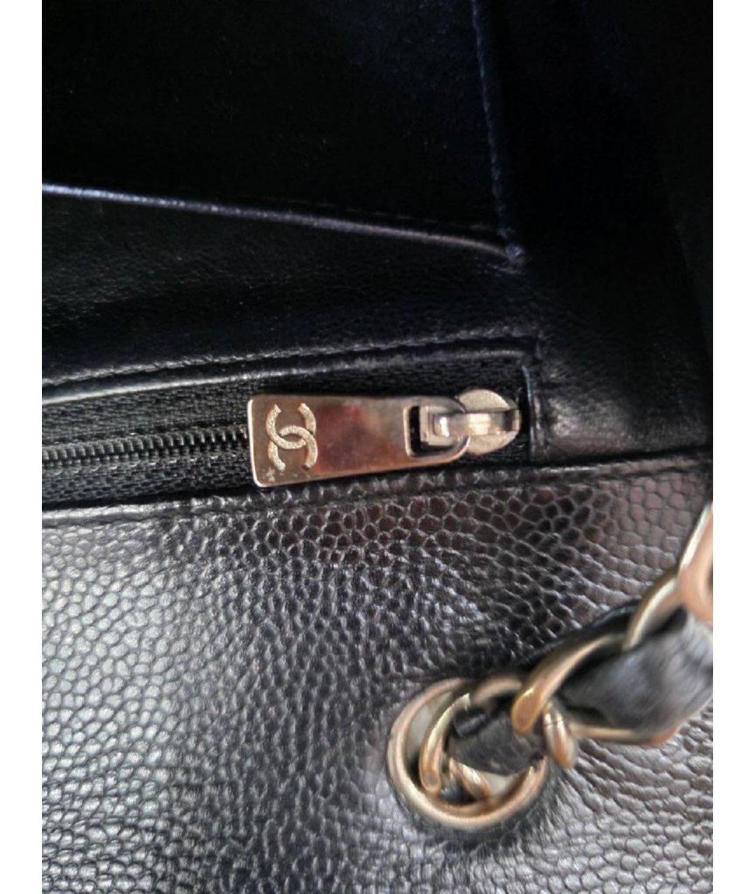 CHANEL Черная кожаная сумка с короткими ручками, фото 8