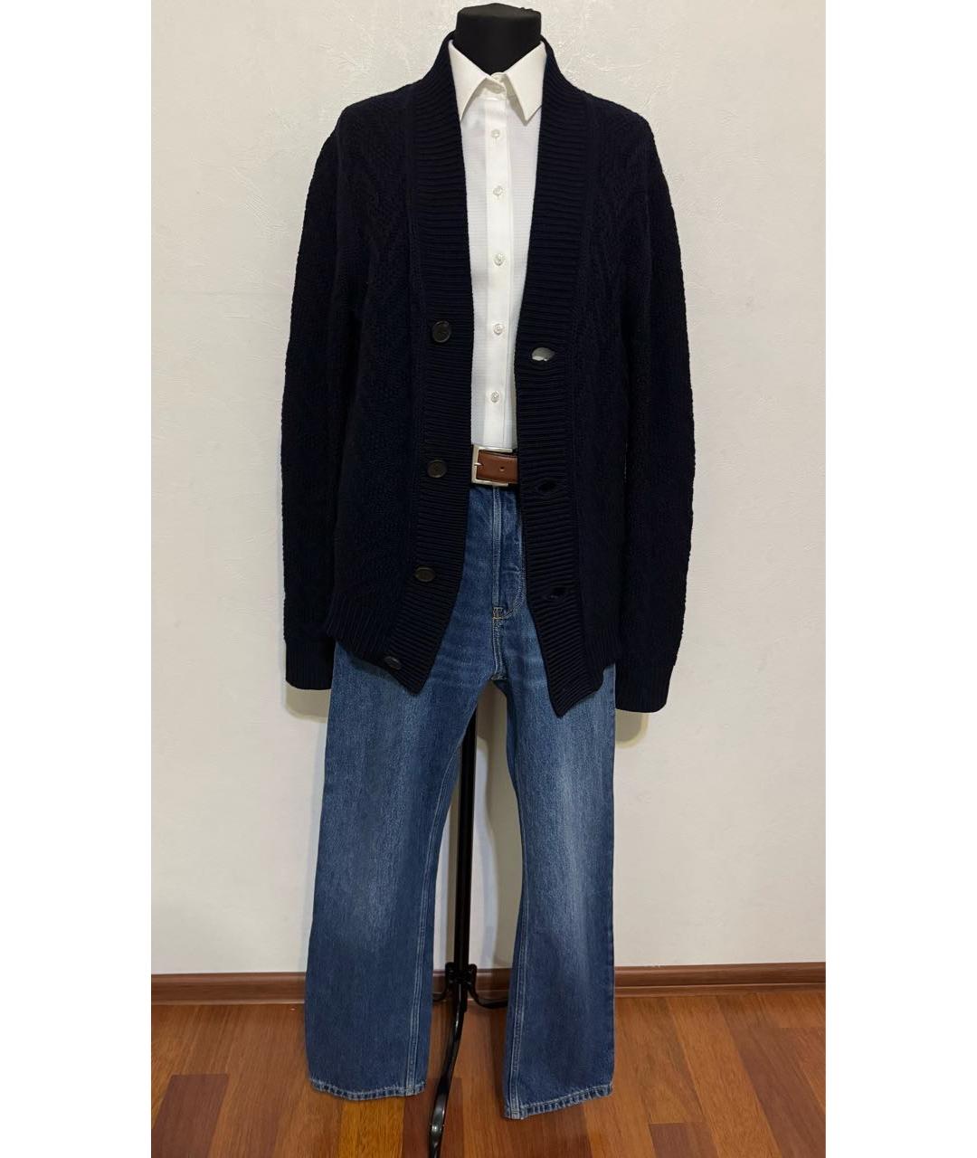 THEORY Темно-синий шерстяной кардиган, фото 9