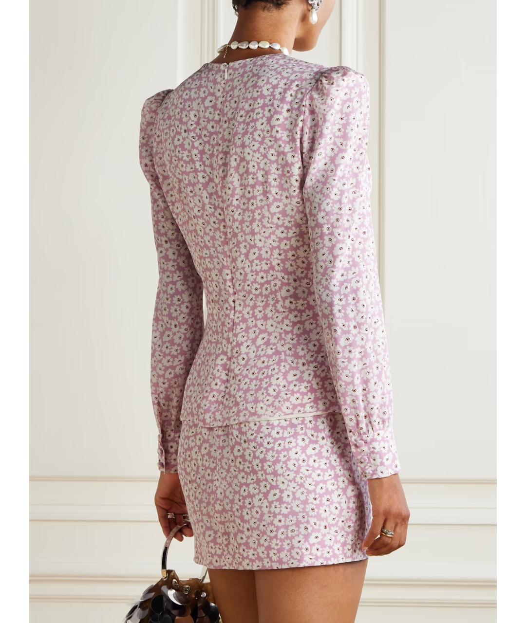 ALESSANDRA RICH Розовое шелковое коктейльное платье, фото 5