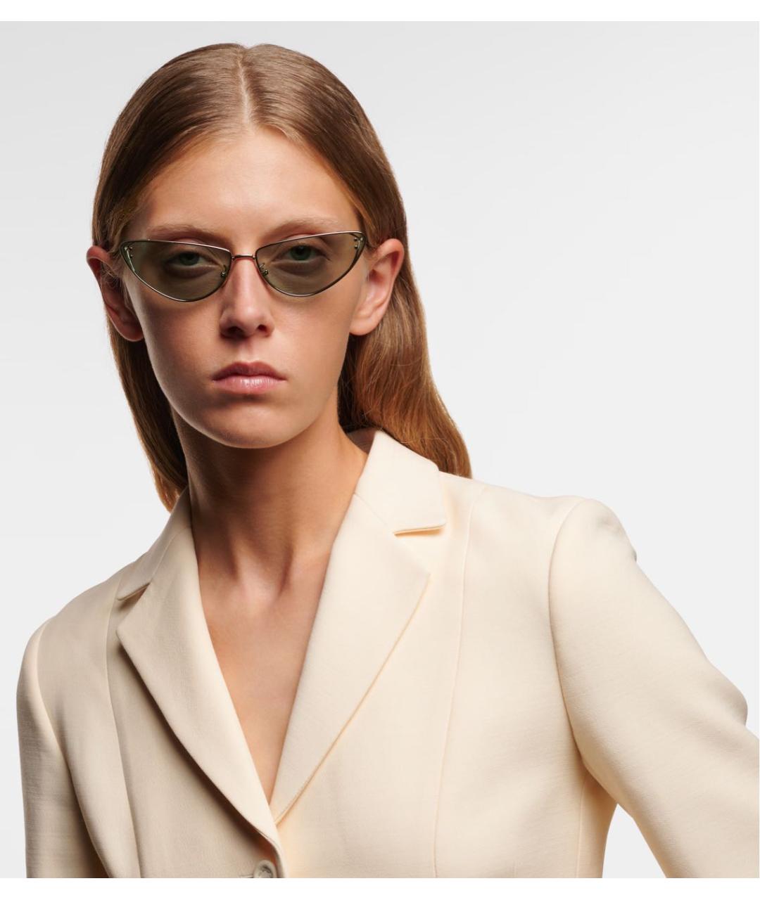 CHRISTIAN DIOR Золотые металлические солнцезащитные очки, фото 8