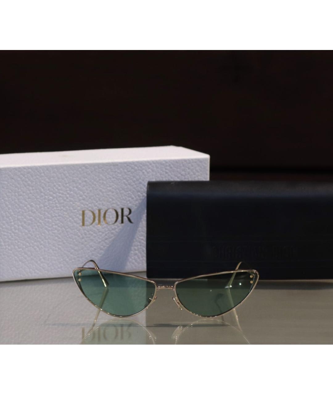 CHRISTIAN DIOR Золотые металлические солнцезащитные очки, фото 2