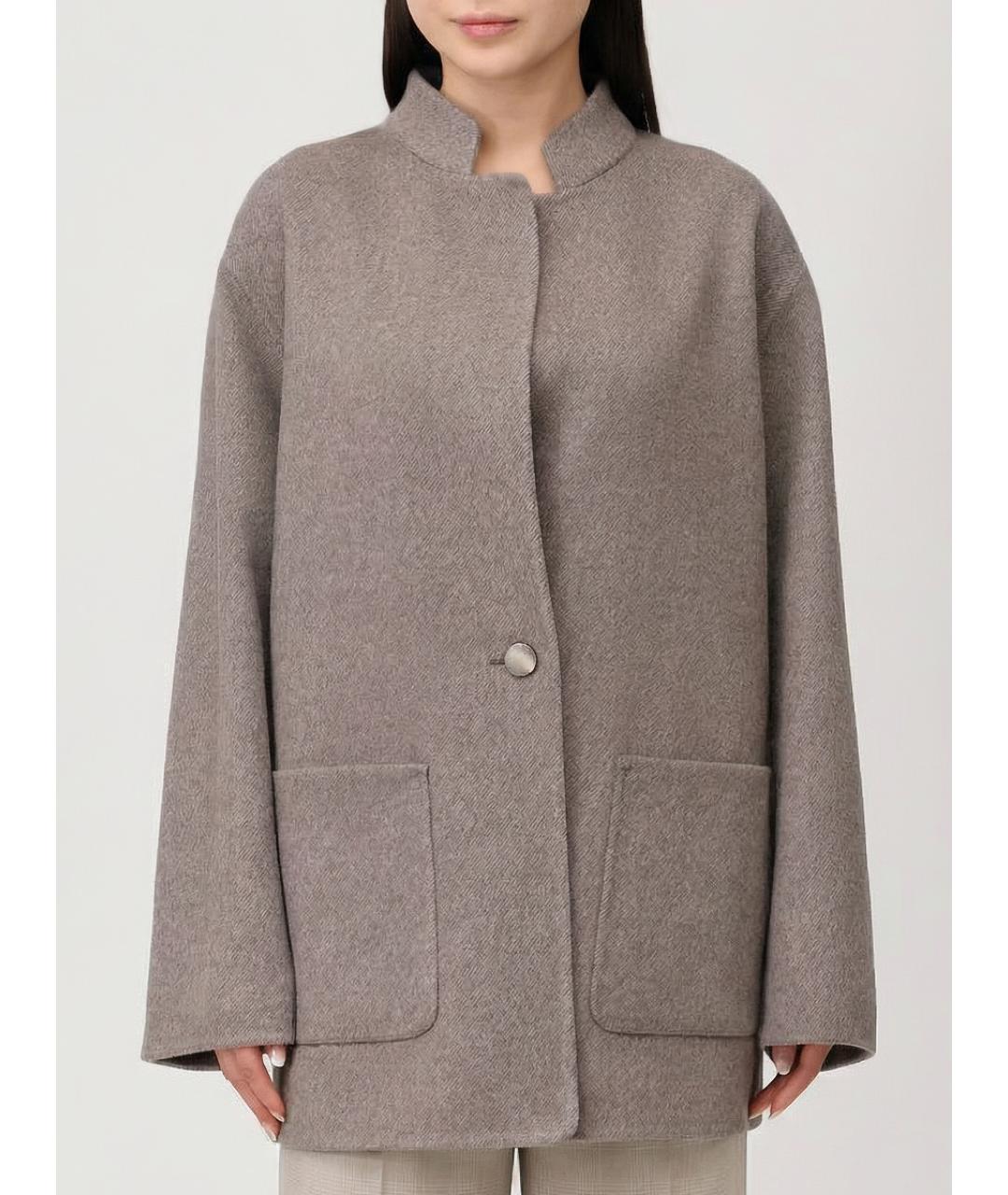 AGNONA Бежевое кашемировое пальто, фото 4