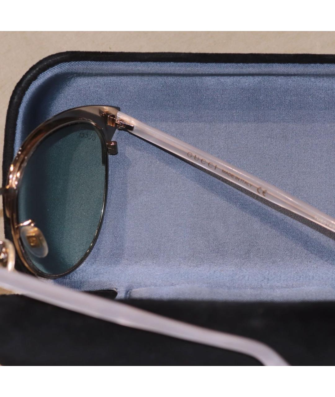 GUCCI Голубые пластиковые солнцезащитные очки, фото 8