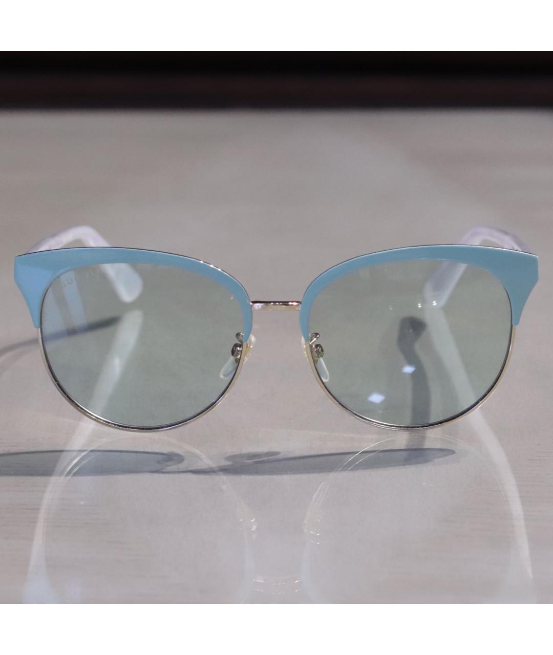 GUCCI Голубые пластиковые солнцезащитные очки, фото 2