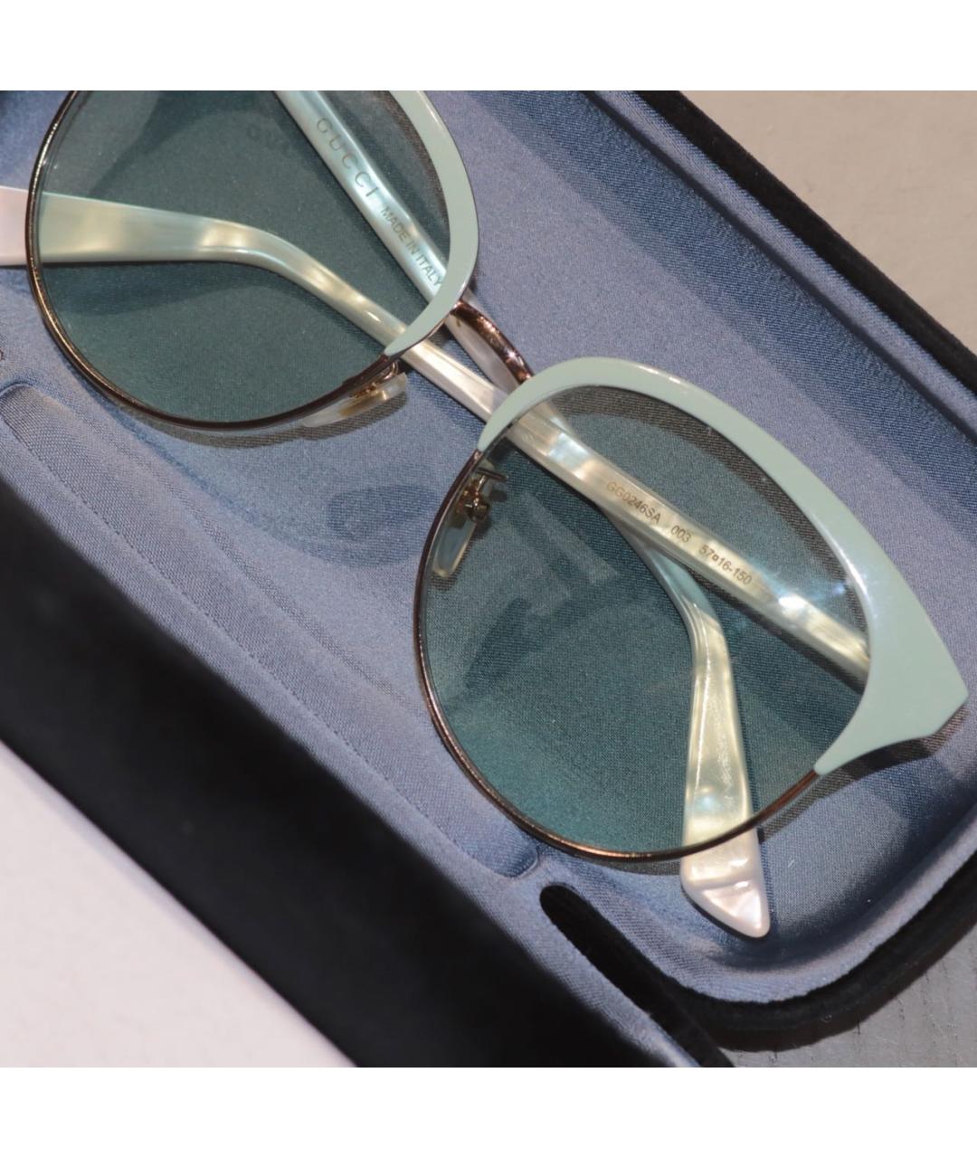 GUCCI Голубые пластиковые солнцезащитные очки, фото 5