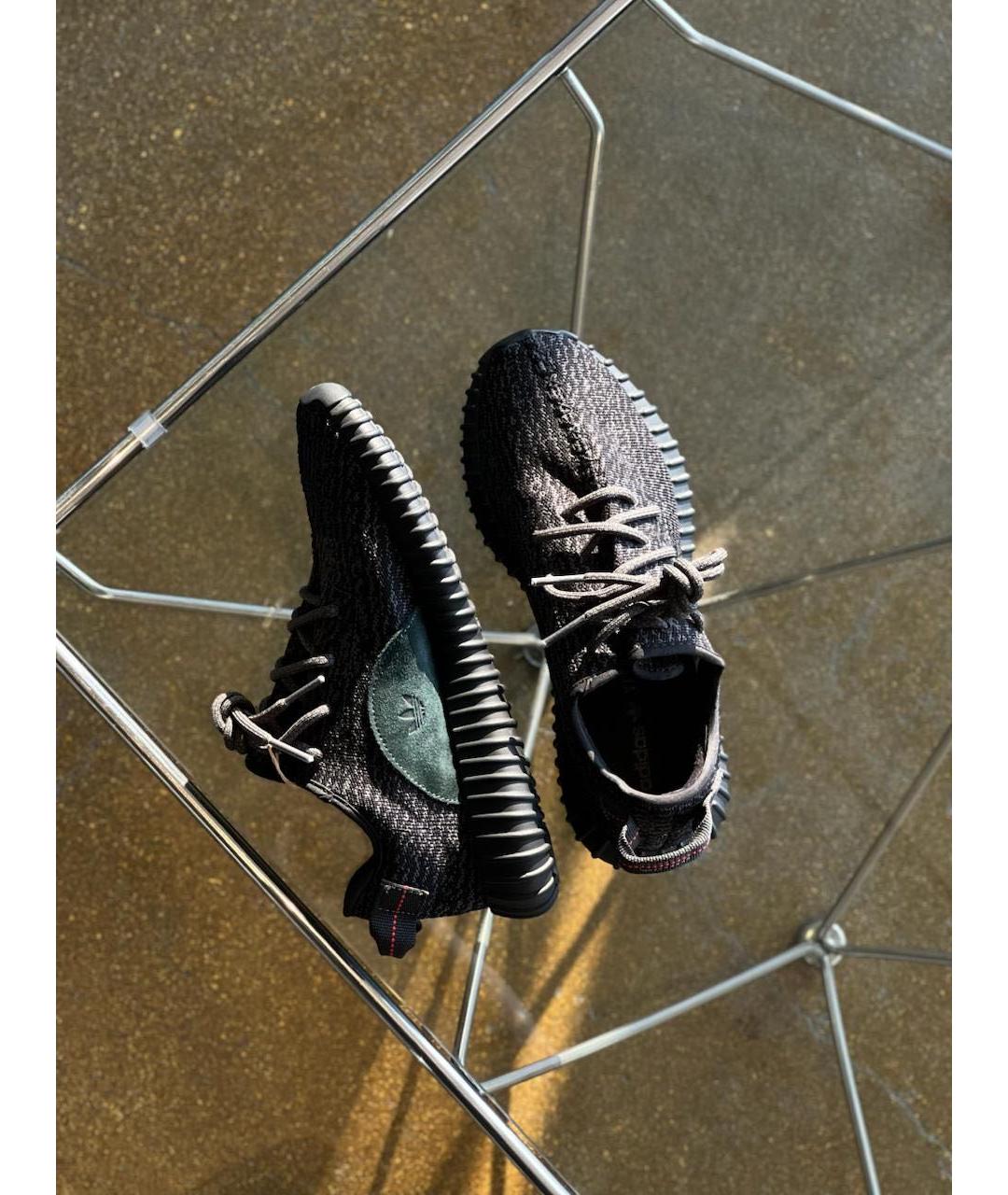 ADIDAS YEEZY Черные текстильные низкие кроссовки / кеды, фото 3