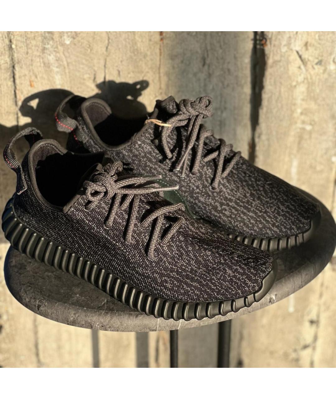 ADIDAS YEEZY Черные текстильные низкие кроссовки / кеды, фото 2