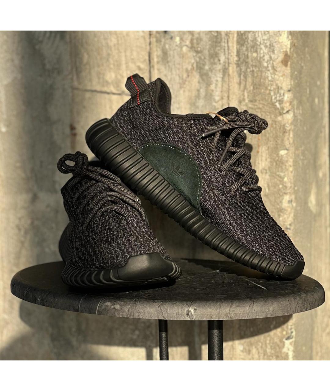 ADIDAS YEEZY Черные текстильные низкие кроссовки / кеды, фото 4