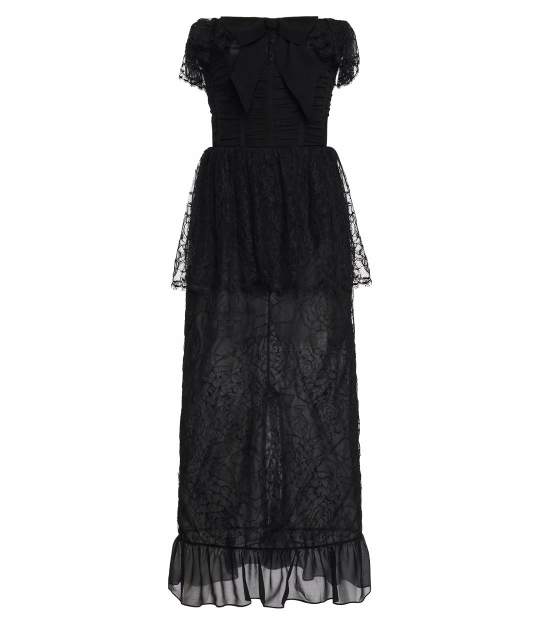 ALESSANDRA RICH Черное хлопковое коктейльное платье, фото 1