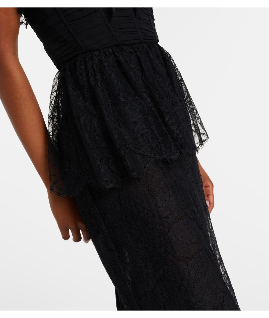 ALESSANDRA RICH Черное хлопковое коктейльное платье, фото 7