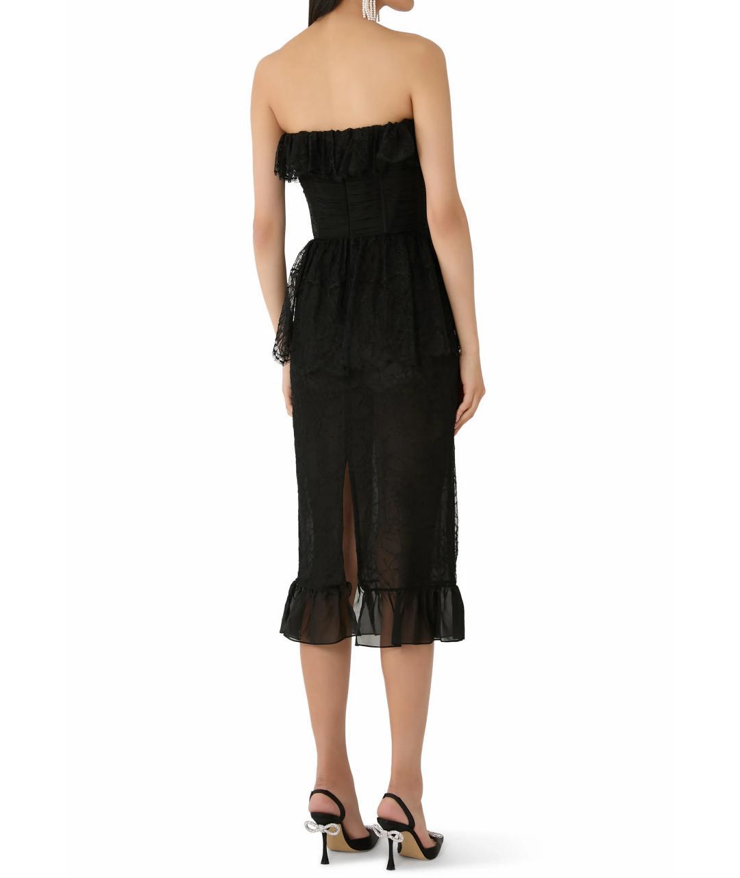 ALESSANDRA RICH Черное хлопковое коктейльное платье, фото 3