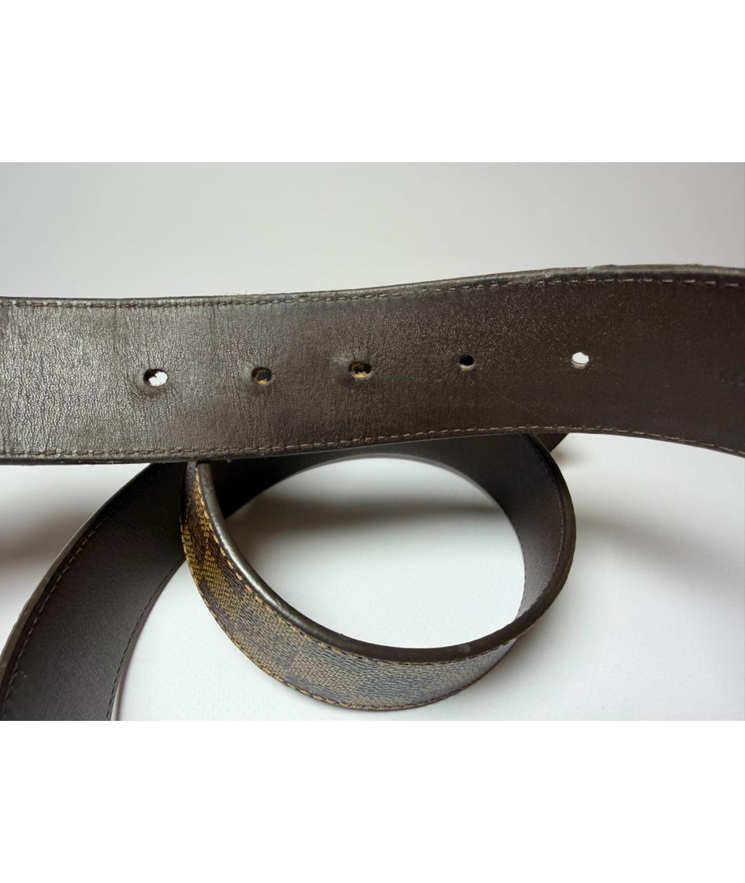 LOUIS VUITTON Коричневый кожаный ремень, фото 7