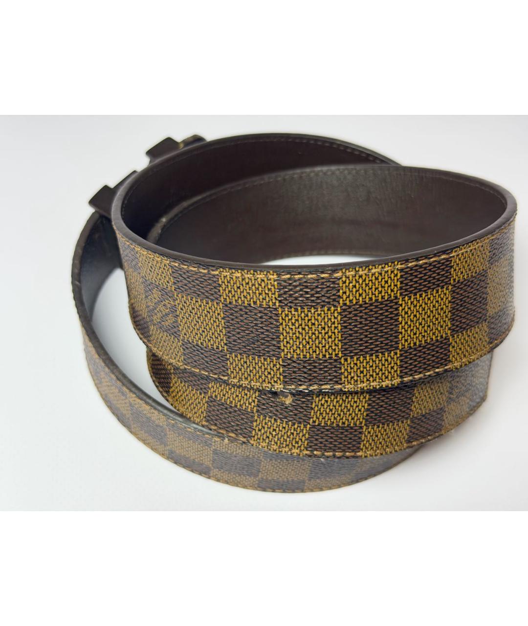 LOUIS VUITTON Коричневый кожаный ремень, фото 6