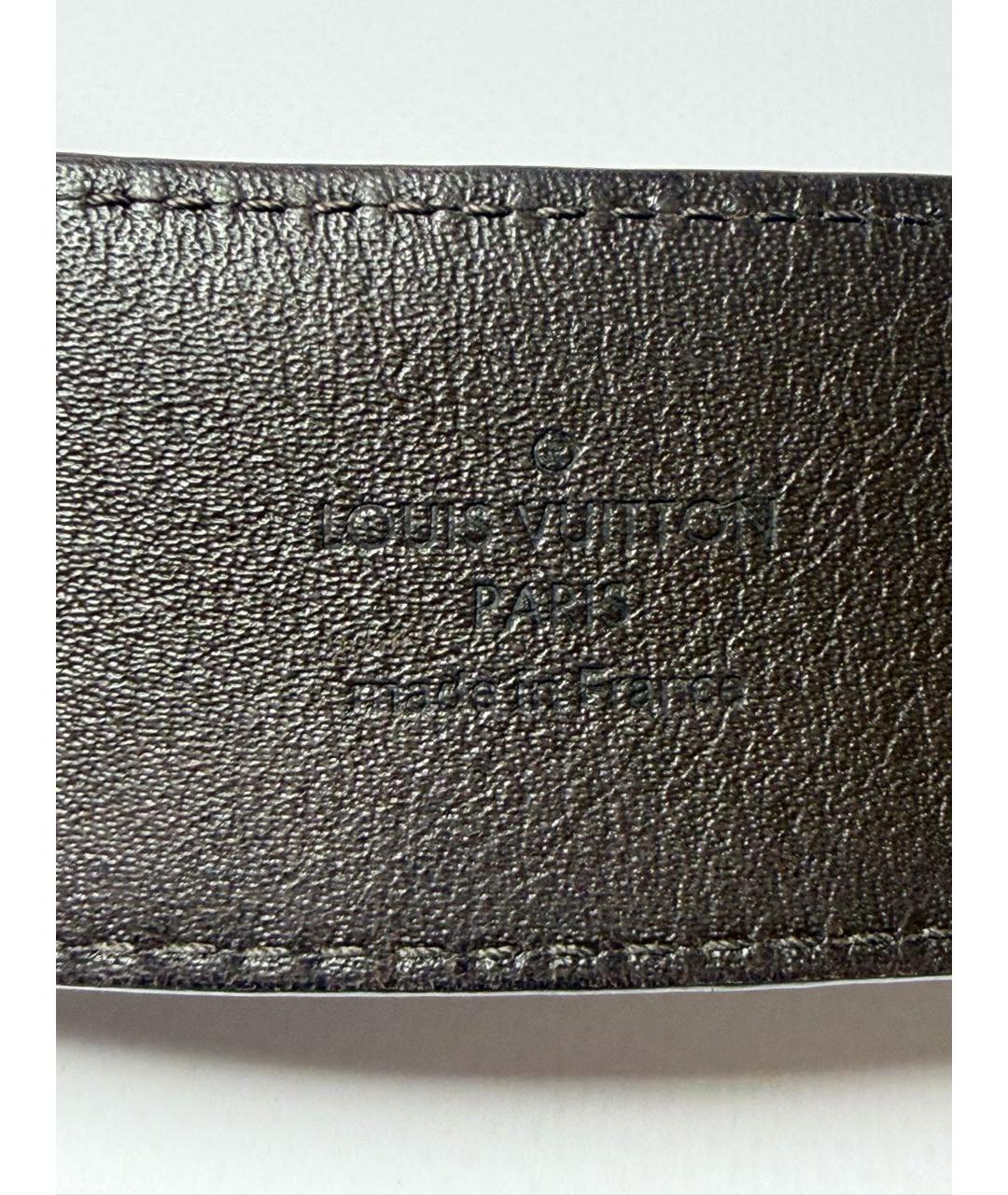 LOUIS VUITTON Коричневый кожаный ремень, фото 3