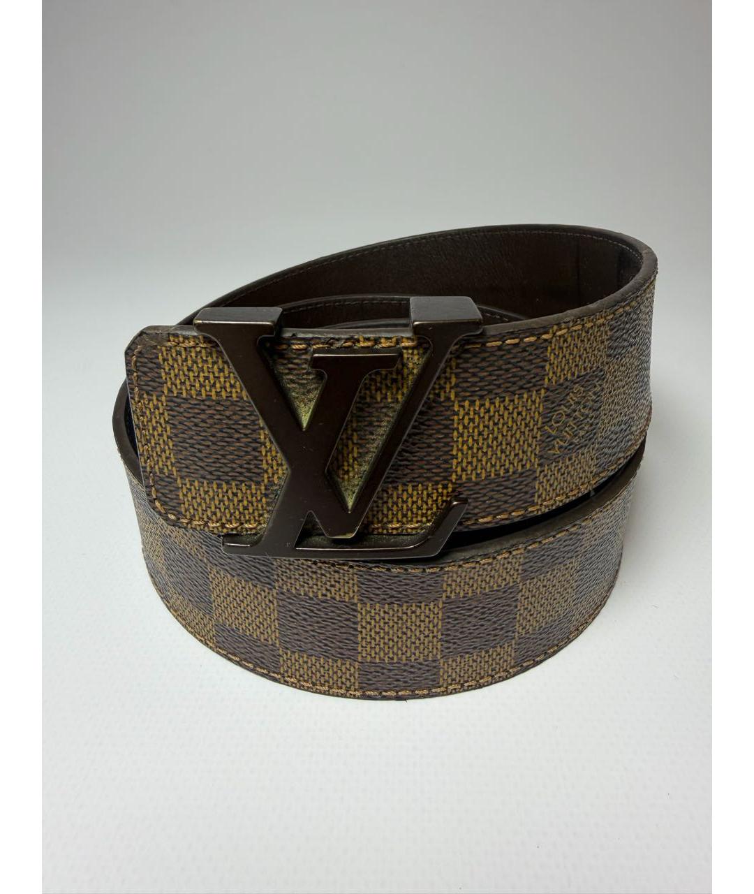 LOUIS VUITTON Коричневый кожаный ремень, фото 9