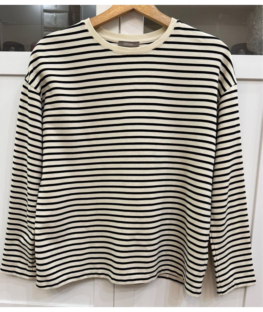 12 STOREEZ Белый хлопко-эластановый джемпер / свитер, фото 5