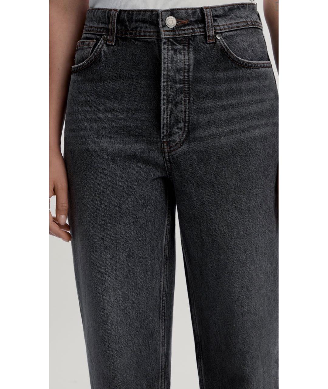 12 STOREEZ Антрацитовые хлопковые прямые джинсы, фото 4