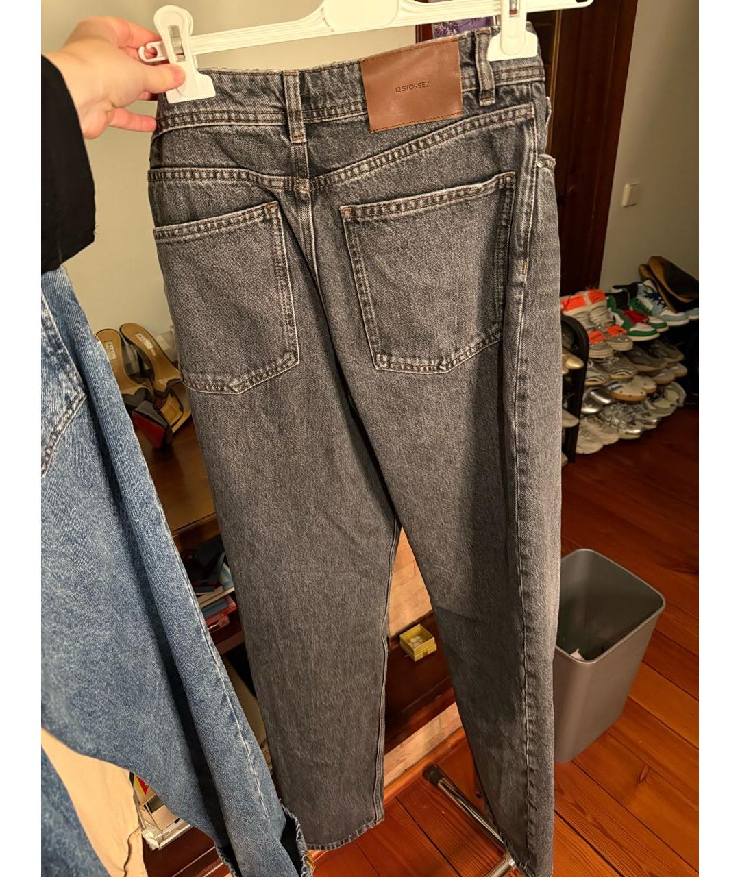 12 STOREEZ Антрацитовые хлопковые прямые джинсы, фото 8