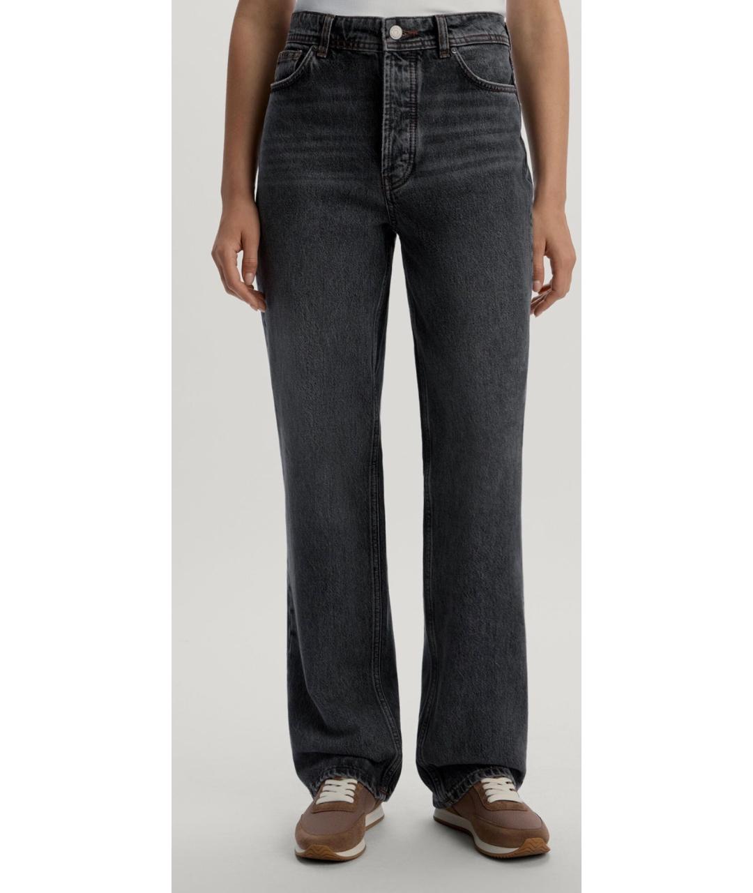 12 STOREEZ Антрацитовые хлопковые прямые джинсы, фото 3