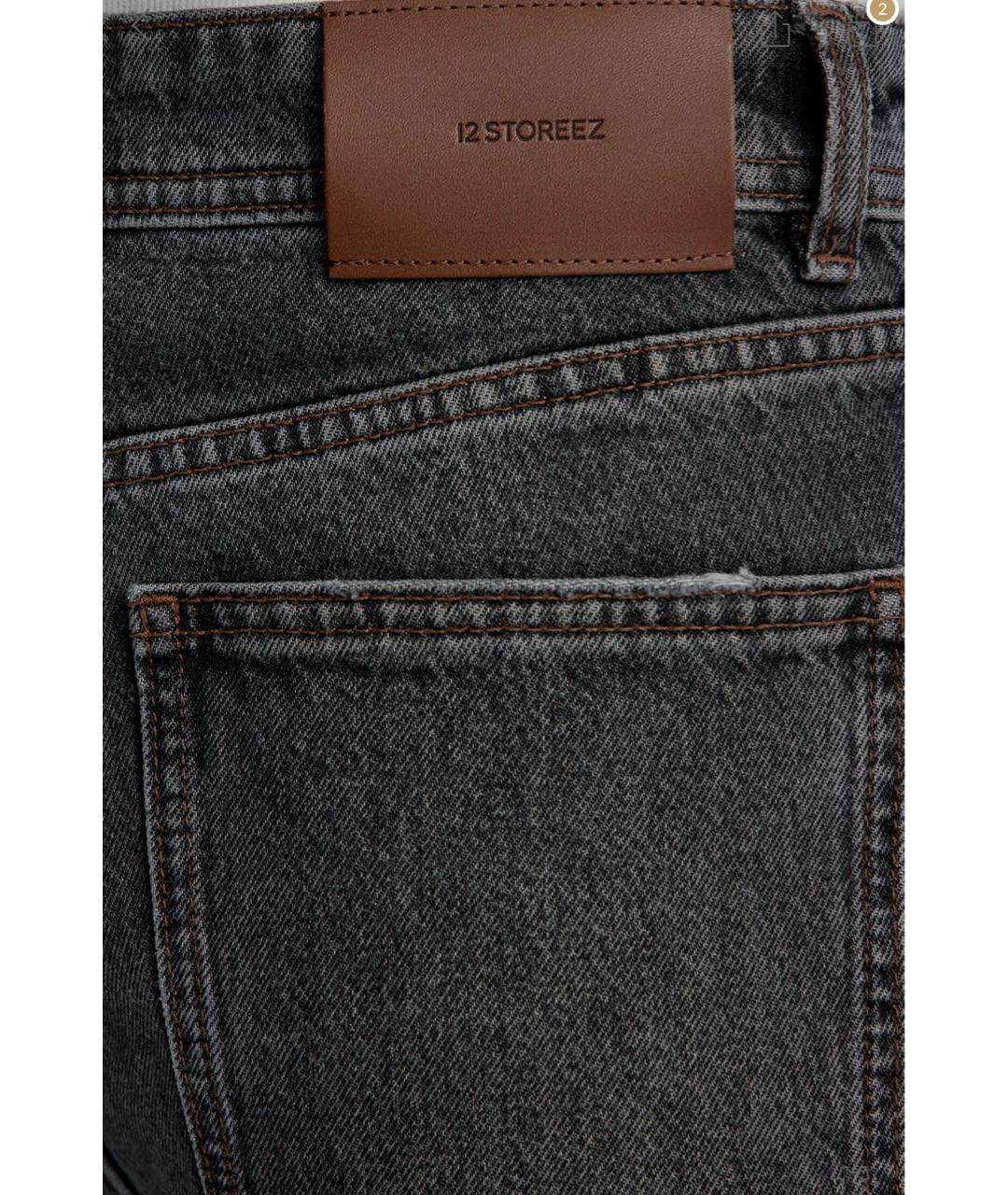 12 STOREEZ Антрацитовые хлопковые прямые джинсы, фото 5