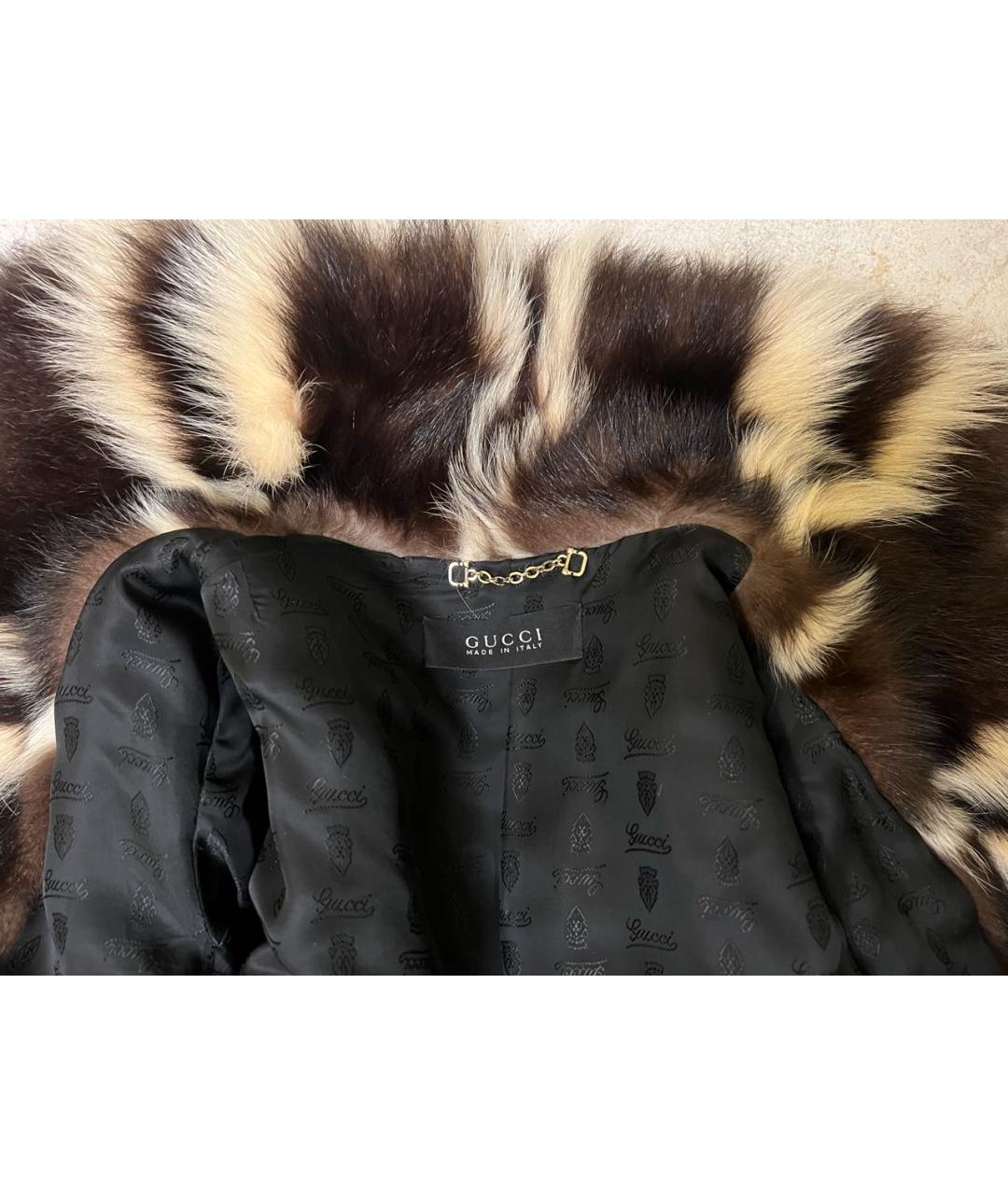 GUCCI Коричневая меховая шуба, фото 3
