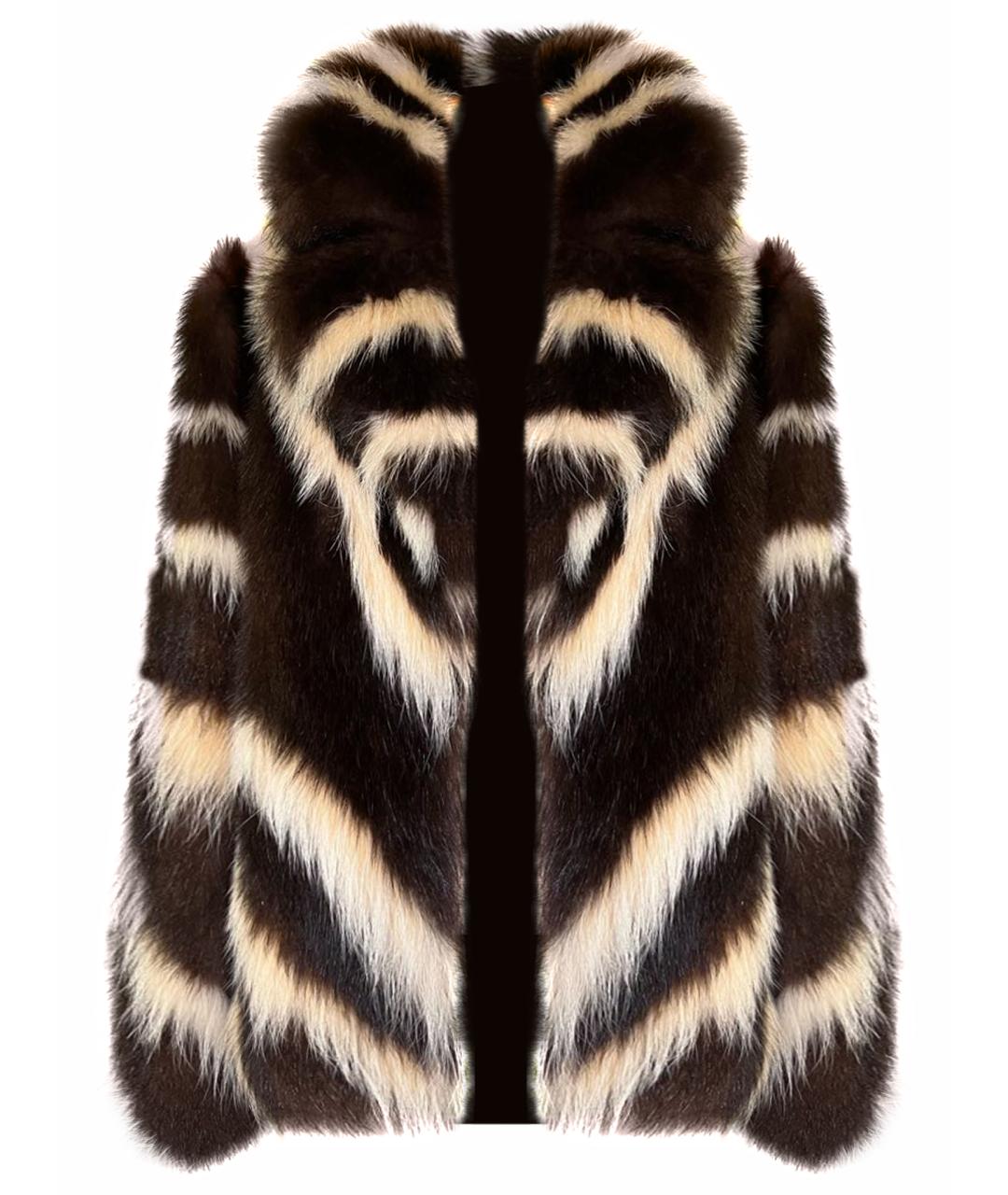 GUCCI Коричневая меховая шуба, фото 1