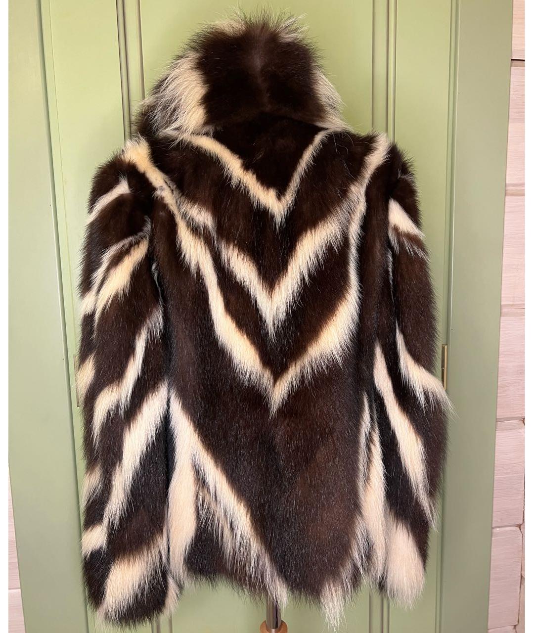 GUCCI Коричневая меховая шуба, фото 2