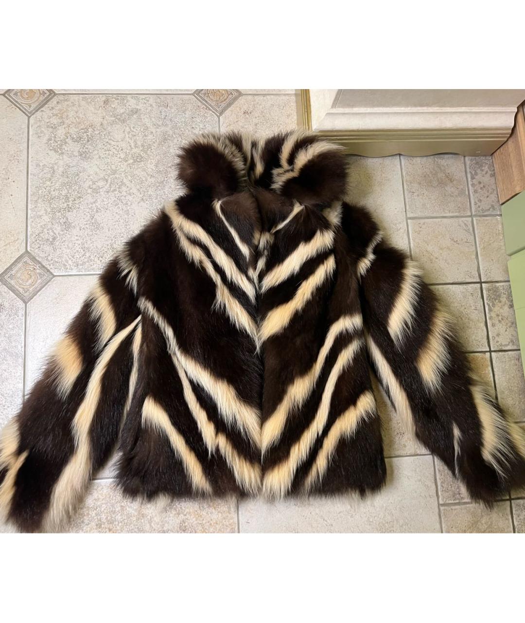 GUCCI Коричневая меховая шуба, фото 6