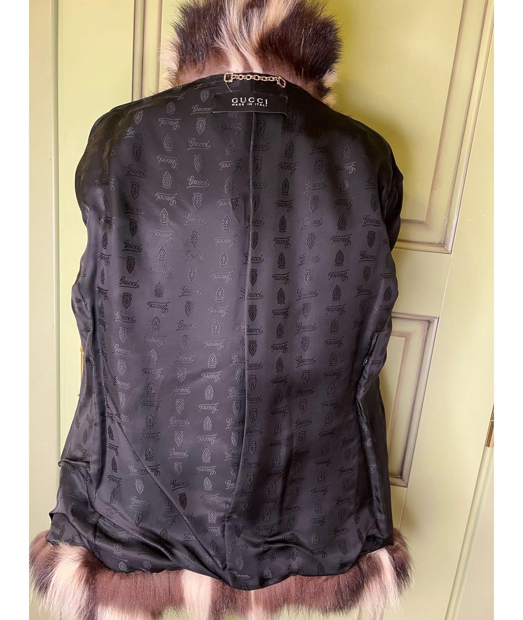 GUCCI Коричневая меховая шуба, фото 7