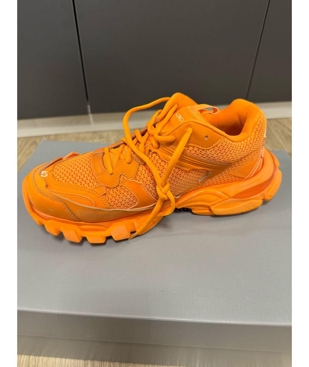 BALENCIAGA Оранжевое синтетические низкие кроссовки / кеды, фото 2