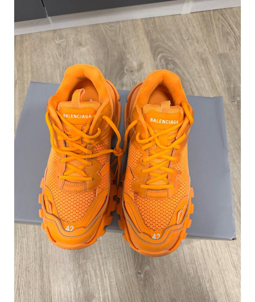 BALENCIAGA Оранжевое синтетические низкие кроссовки / кеды, фото 5