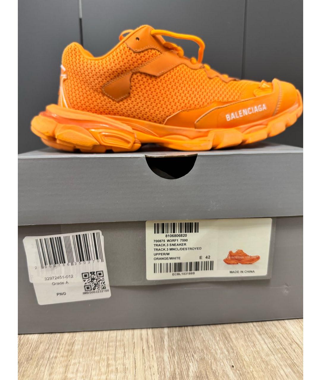 BALENCIAGA Оранжевое синтетические низкие кроссовки / кеды, фото 7